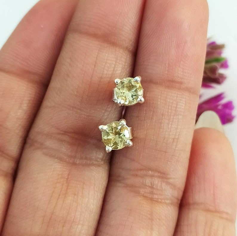 Puces quartz citron de qualité exceptionnelle et argent sterling 925 - 4