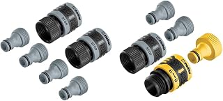 Melnor 65175AMZ 6 Piece Quick Connect Set Connector Bundle, Black, Blue & 65134AMZ 5 Piece Quick Connect Starter Set Connector Bundle, Yellow, Black, Grey