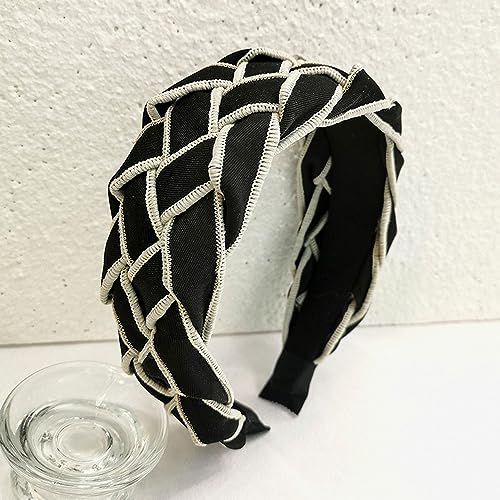 Serre-tête tendance femme strass et cristaux de haute finition en nylon noir