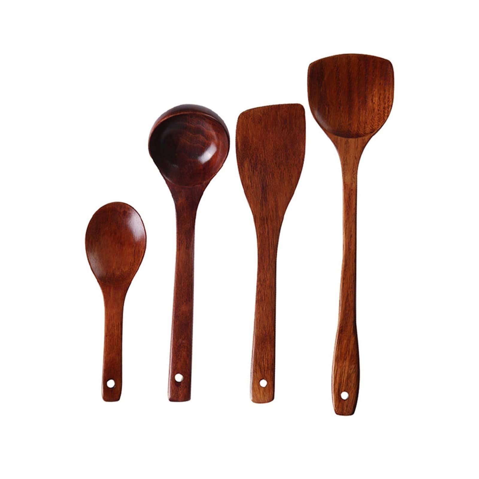 MYUYEE Spoons Spatulas 4 Pieces Sets Kitchen Wood Cooking Utensils & Gadgets Utensils