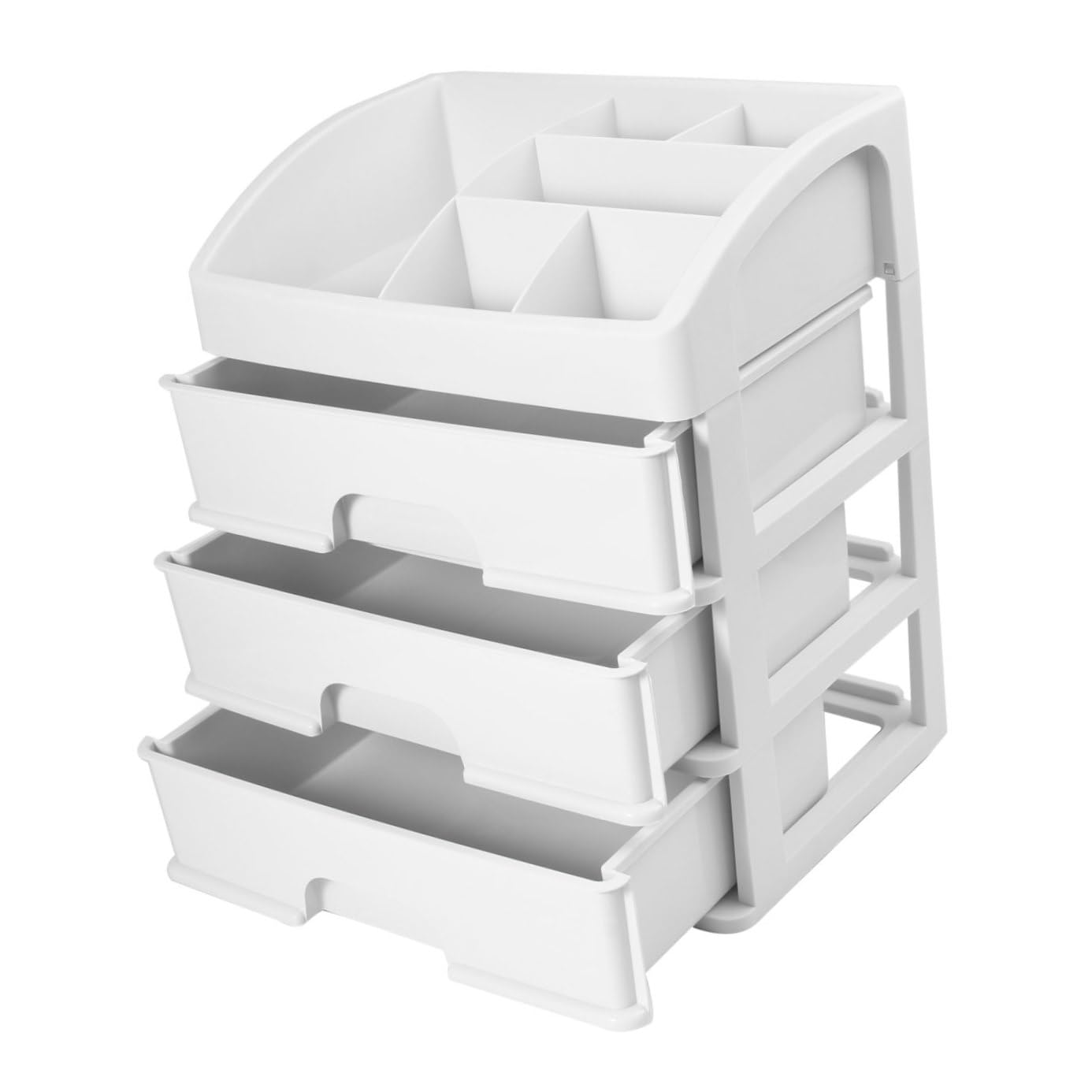 Scatola Organizer Cosmetici a Cassetti Bianca in Plastica
