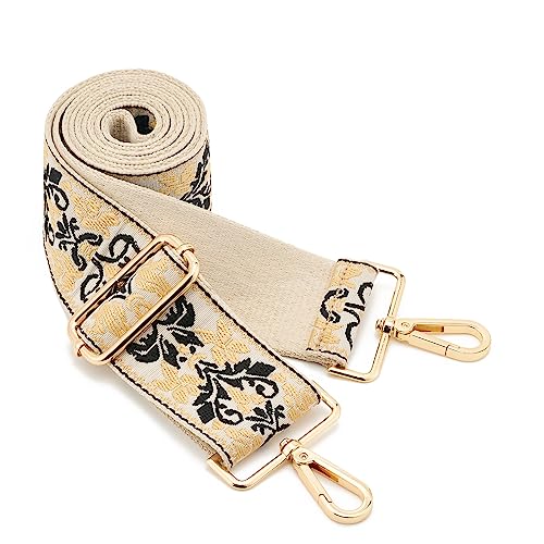 Image of Wide Shoulder Strap Adjustable Replacement Belt Guitar Style Crossbody Bag Handbag Strap Multicolor Canvas Straps(Wide:2in)(Color54)