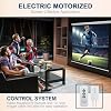 YODOLLA 150 Projector Screen Motorized 16:9, 4K HD Pull Down Retractable Projection Screens Electric Automatic Wall Ceiling Movie Screen for Office Classroom Indoor with Remotes