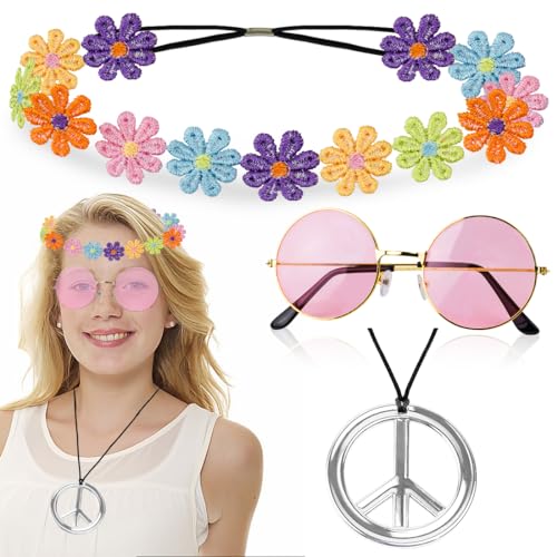Set De 6 Accesorios De Discoteca Para Mujer – Gafas, Diadema, Pulsera, Pendientes, Bufanda Y Calentadores Con Lentejuelas, Estilo 70s 80s Para Carnaval Y Fiestas Temáticas