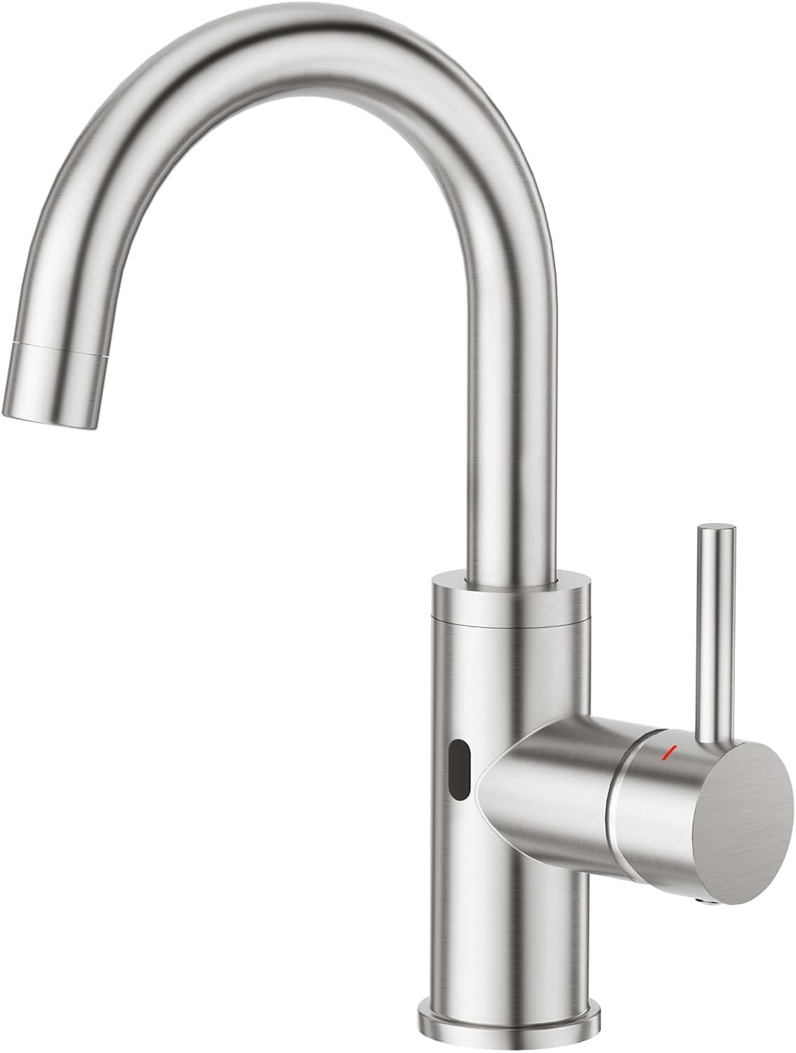 CREA Automatic Touchless Bar Faucet, Smart Infrared Motion Sensor Faucet for Kitchen Prep Sink or Bathroom Vanity, Stainless Steel 360° Swivel Single Handle 1 Hole, Brushed Finish