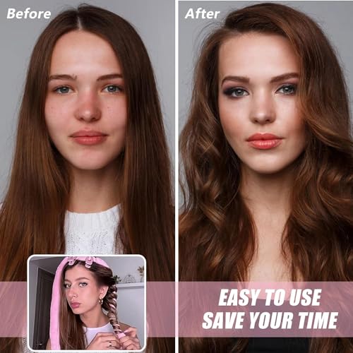 HRYYDS Upgraded Heatless Hair Curler, with Gift Box, Velvet Heatless Curls Headband - No Smell, Heatless Hair Curlers, to Sleep in for Long Hair and Medium Hair (Black)