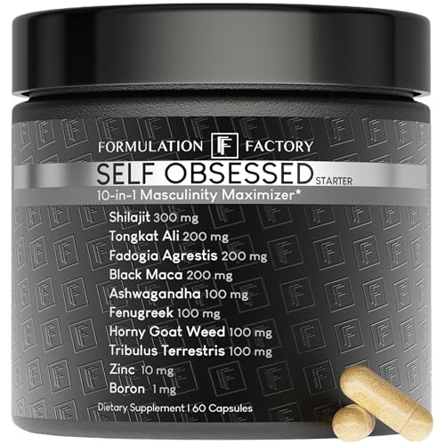 Formulation Factory Self Obsessed Starter 10-in-1 Masculinity Maximizer Supplement for Men with Shilajit