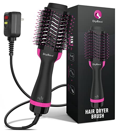 Hair Dryer Brush,DipRevoÂ® Blow Dryer Brush Hot Air Brush One Step Hair Dryer and Styler Volumizer with ALCI Safety Plug,3 in 1 Blowout Dryer Brush for Women,Black,1000w