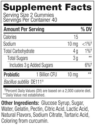 Image of OLLY Probiotic Gummy, Immune and Digestive Support, 1 Billion CFUs, Chewable Probiotic Supplement, Mango, 25 Day Supply - 50 Count
