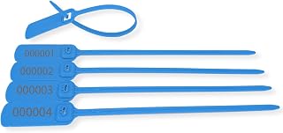100 pcs Numbered Security Pull Seal Anti Tamper Self Seals Security Zip Ties Luggage Safety Tag Plastic Security Truck Seal 300mm (Blue)