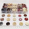 Libiline 150pcs of 15 Styles in Box New Wood Button Craft Clothe Sewing Decor … (Mix, 20mm(3/4")) #1