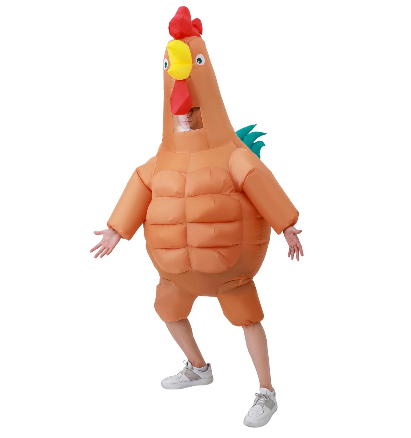 RHYTHMARTS Disfraz Inflable de Pollo para Adulto - Disfraz de Gallo Hinchable