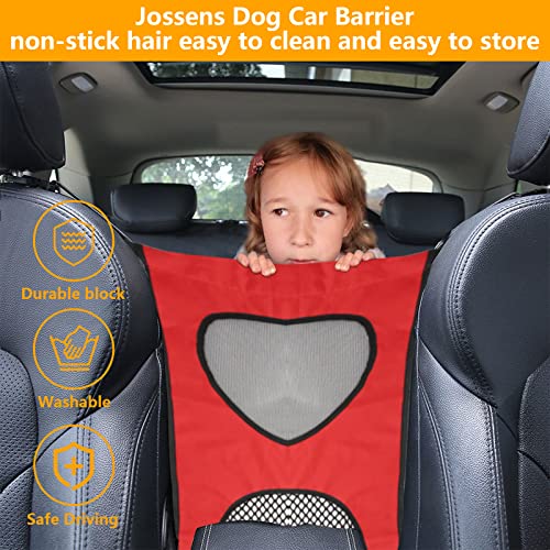 Dog Car Barrier,Dog Car Backseat Net Barrier With 2 Mesh Windows,Vehicle Travel Dog Fence For Safe Driving With Children And Pets,Easy To Install And Universal For All Cars (Red Car Barrier) #TOP5