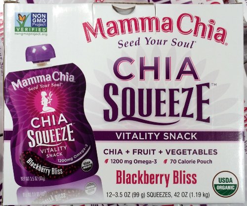 Mamma Chia Organic Chia Squeeze Pouch Vitality Snack (12/3.5 Net Wt 42 Oz),