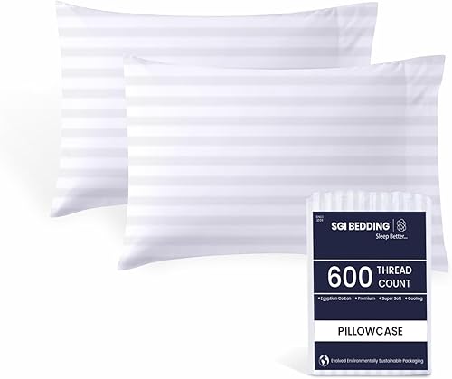 Vista 66 de SGI Bedding 600 hilos 100% algodón egipcio fundas de cojín y funda de almohada 01-Blanco
