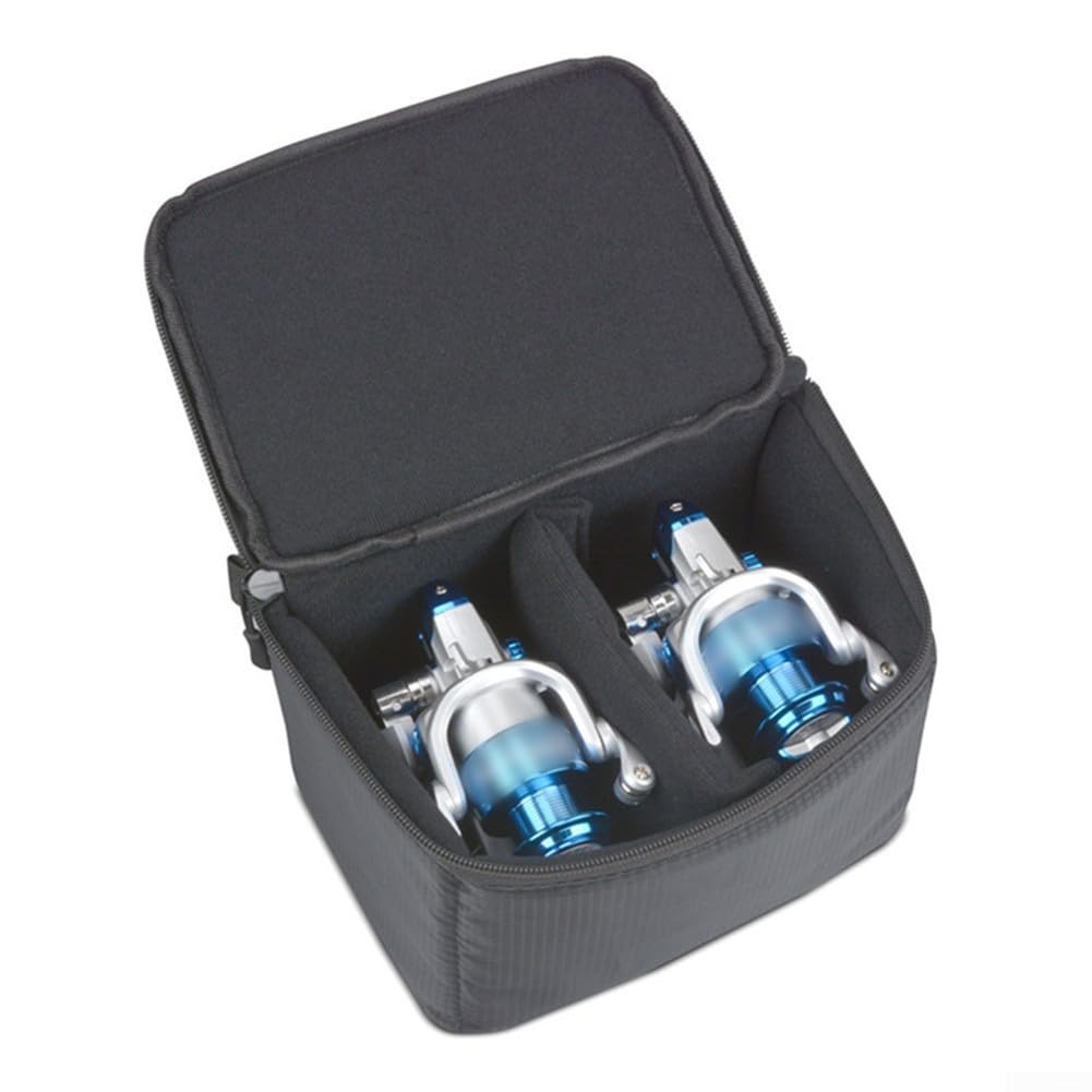 Portable Fishing Reel Protective Case Constructed from Wear Resistant Nylon with Ergonomic Carry Handle (2 grids)
