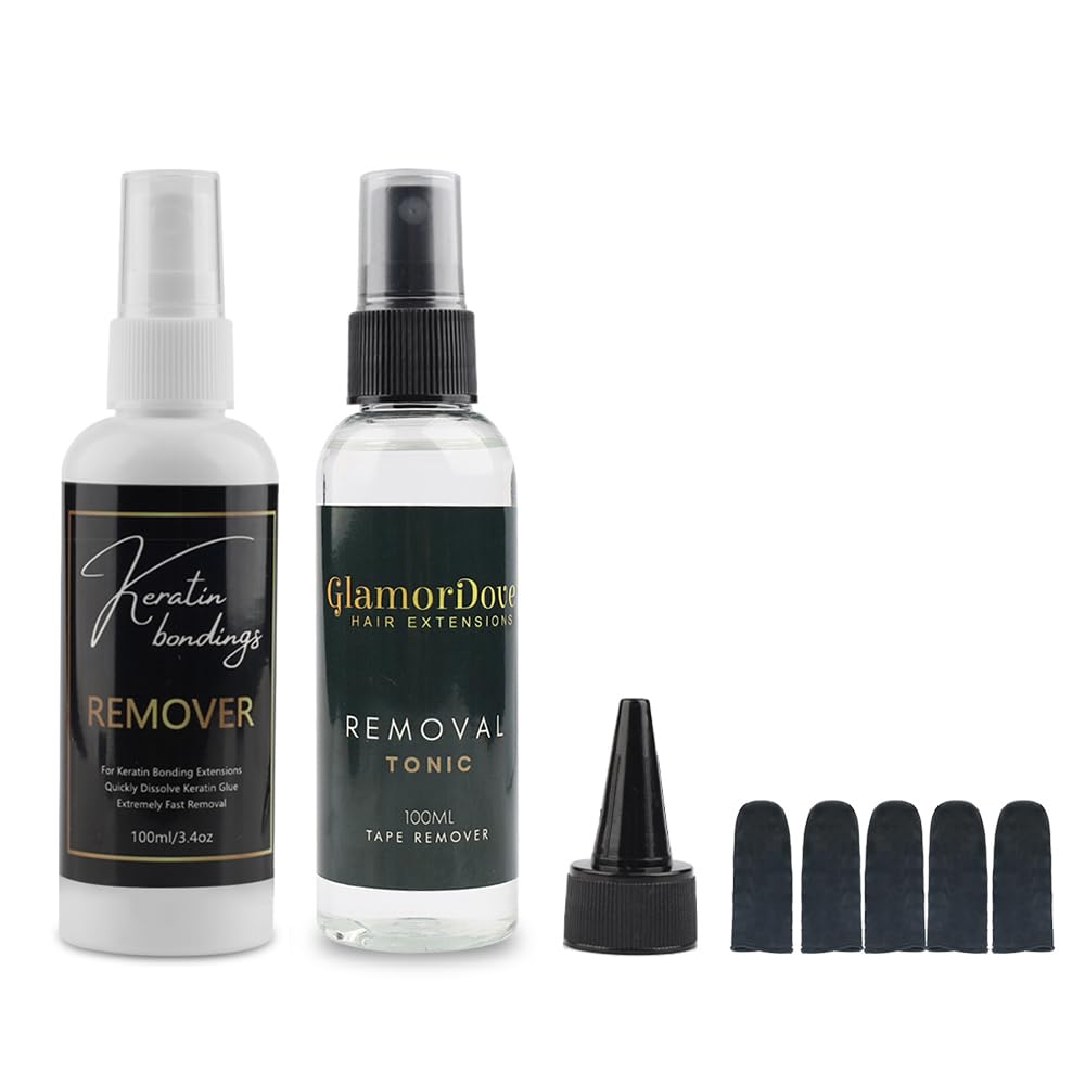 Tape in Extension Remover Kit Bonding Tape Extensions Gel Remover Wig Glue Remover Keratin Glue Hair Replacement Adhesive Remover for Tape in Extensions…