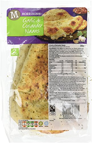 Morrisons Garlic & Coriander Garlic Naan 2 pack