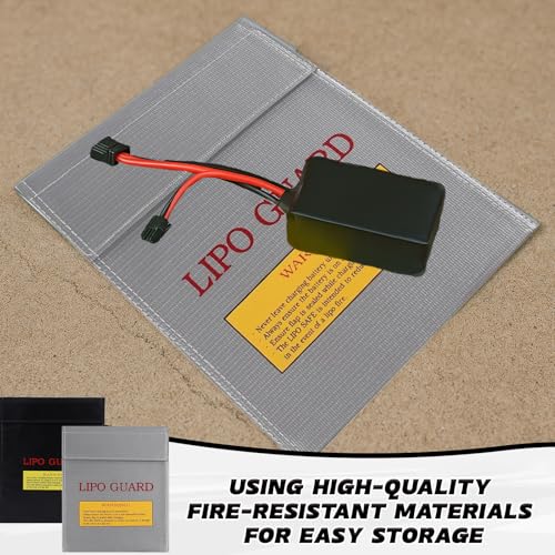2 Pcs Lipo Bag,Storage Bag 18 * 23cm(7.09 * 9.06in) Storage Pouch Waterproof Portable Storage Bag Suitable For Documents,Jewelry and Valuables (Black,Silvery) - Image 4