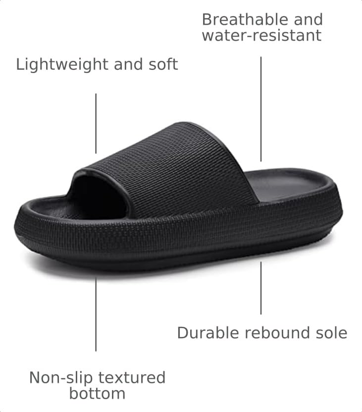 Image of WHITIN Women's Slides with Cushioned Thick Sole Slippers for Home Wear Y13