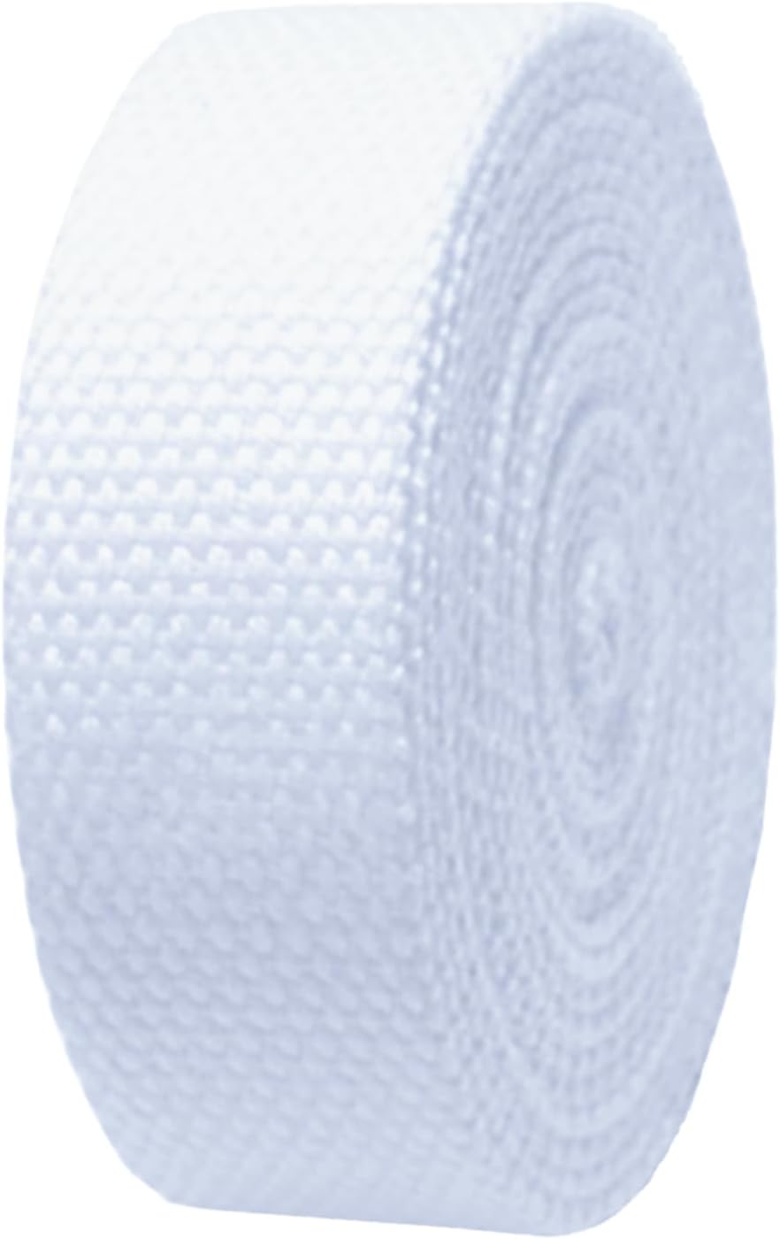 Heavy Duty Webbing, Strap 50mm Cotton Webbing for Bag Straps Handles, Backpacks, Luggage/Cargo Strapping, 10 Yards/lot(White,20 mm)