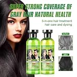 3 in 1 Natural Hair Color Gel – A&B Formula, Semi-Permanent Black Hair Dye for Gray Coverage, Beard & Moustache, Plant-Based with Olive Extract, Long-Lasting Shine, 500ml x 2 (Natural Black) - Image 5