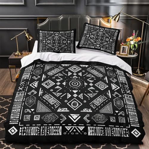 Housse de couette microfibre résistante parure de lit 3D imprimée zippée 135x200cm