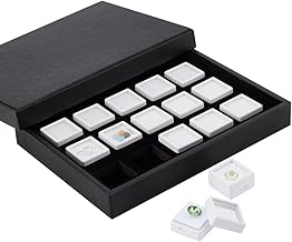 PH PandaHall 15 pieces gemstone storage container, gemstone jewellery box, diamond stone display box, square plastic box, jewellery organiser with sponge, 2.95 cm