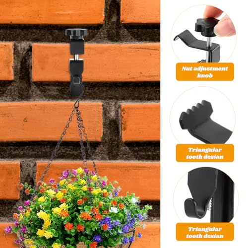 Image of Kakalote 6 Pack Brick Hangers, 1.77-2.95in Adjustable Brick Hanger Clamp No Drilling & Wrench, Heavy Duty Stainless Steel Brick Hooks Brick Clips for Hanging Outdoors Pictures