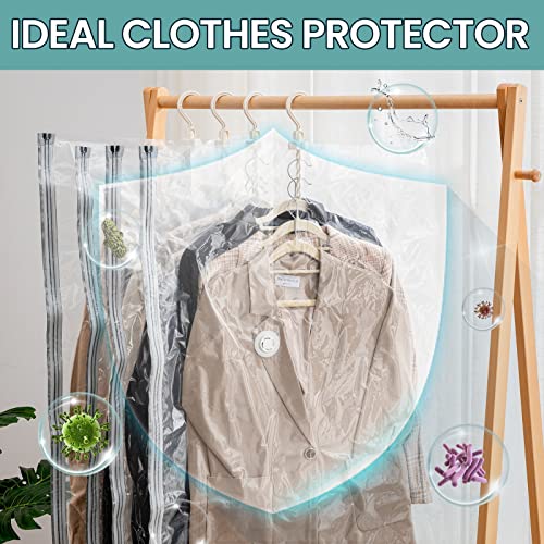 Napzzzz Hanging Vacuum Storage Bags, Space Saver Bags For Clothes, Set Of 4 (2 Long, 2 Short), Premium Vacuum Sealer Bags For Clothing, Suits And Coats, Clothes Compression Storage Bags #TOP3
