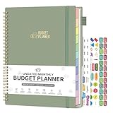 Budget Planner - Monthly Budget Book for Daily Expense Tracking, Business, Debt, Savings, B5 (7.3' x 10.15') Undated Financial Planner with Colorful Tabs Manages Your Money Effectively, Light Green