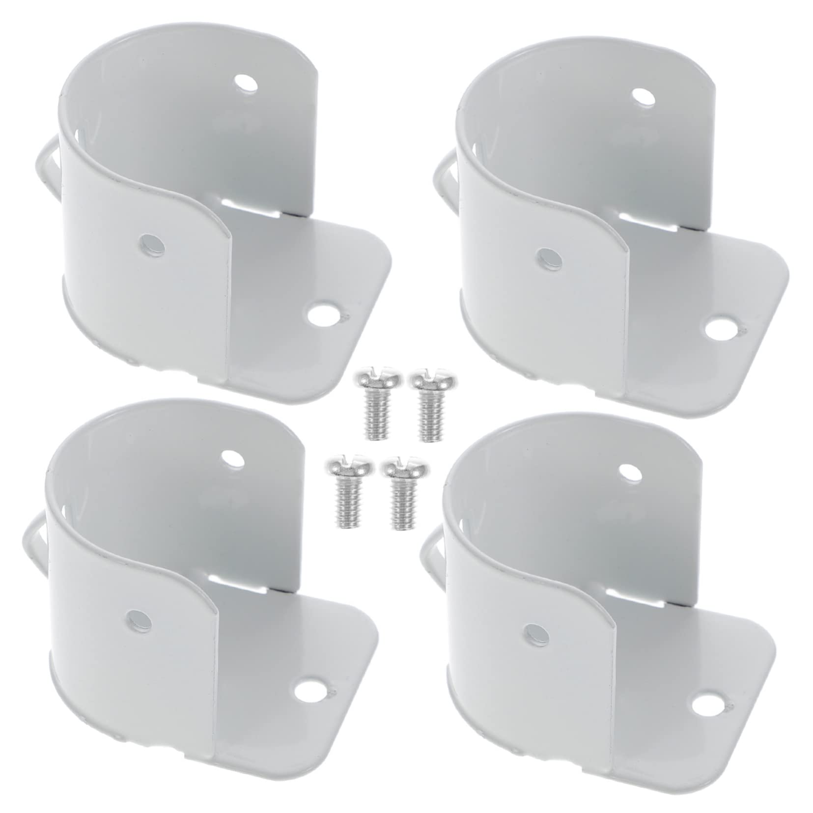 Closet Rod Bracket, Flange Closet Holder,4pcs Flange Code Closet Pole Flange Holders Closet Bracket Hooks Window Rod Hanging Guide White