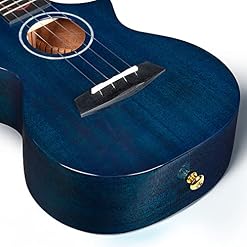 Enya EUC-M6 Bleu Cutaway Concert Ukulélé 23 Pouces All Acajou Massif avec Enya Cordes Belle Inlay et Finition Brillante - Les Beatles, Paul McCartney, John Lennon, RIngo Starr, George Harrison Enya EUC-M6 Bleu Cutaway Concert Ukulélé 23 Pouces All Acajou Massif avec Enya Cordes Belle Inlay et Finition Brillante – Image 7