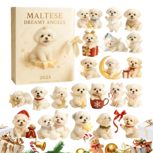 Adventskalender 2025 | 2D-Advent 2025 Anhänger, festliche Verzierung für Hundeliebhaber, Countdown – für Wand, Fenster, Party, Innenbereich, Urlaub