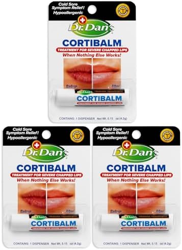 Dr. Dan's Cortibalm 3-Pack Lip Balm for Severely Chapped Dry & Cracked Lips