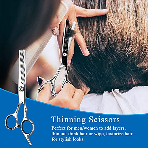 Foto von ANGNYA Friseurschere Set 6 Zoll Professionelle Haarschere Set，Scharfe Haarschneideschere mit Kamm Friseurscheren für Damen und Herren Effilierscheren für Barbier / Friseur / Anfänger