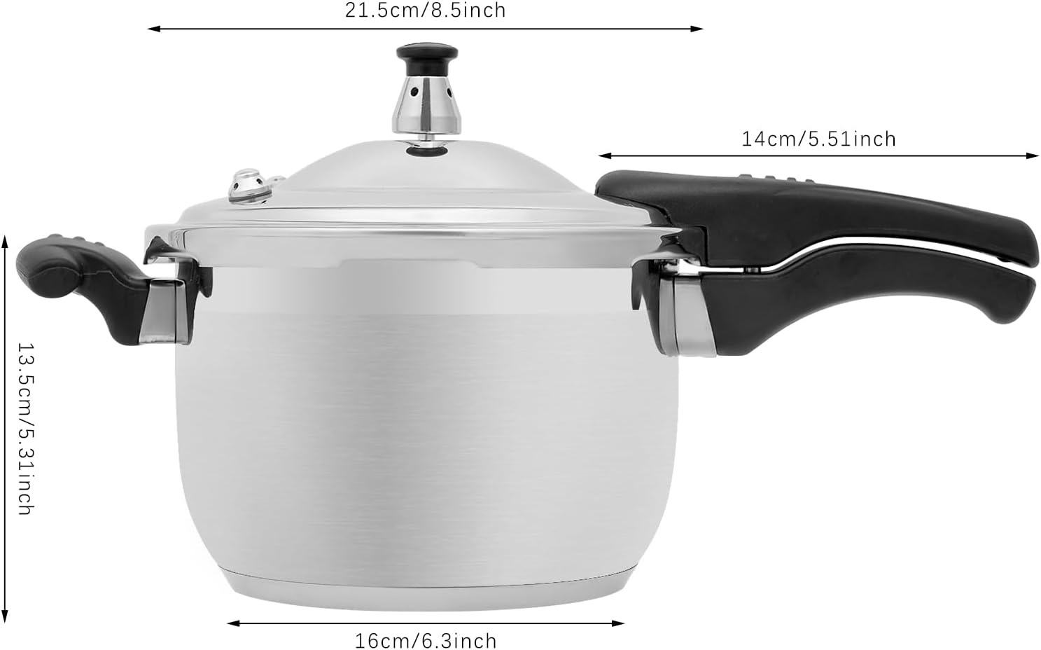 Pressure Cooker, 4L 304 Stainless Steel Pressure Cooker, 80Kpa Fast Cooking & Multi-Safety, Pressure Stewing Pot for Home Kitchen, Dishwasher Safe, Detachable & Easy to Clean (4L)