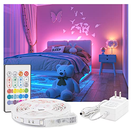 LED Strip Light 16.4ft, Upgrade RGB Tape Lights with 4096 DIY Color, Bright Light Strip with Remote Controller Decor Set for Room,TV,Party,Bedroom