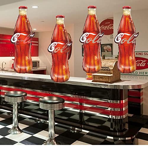 4Pcs Cola Bottle Balloons - Cola Mylar Foil Balloon For Birthday Party Decorations丨Giant 36 Inch Cola Bottle Balloons For Baby Shower Wedding Graduation Decor #TOP3