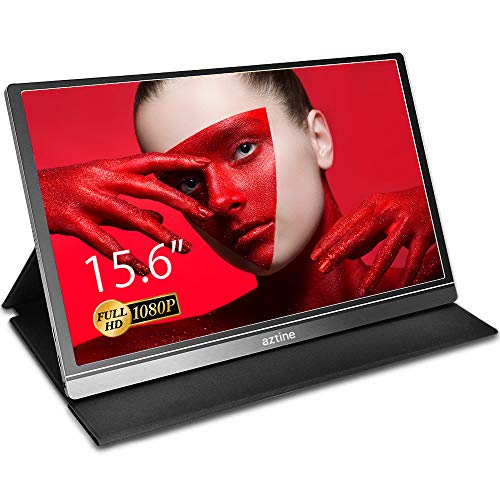 Aztine Monitor portátil de 15,6 Pulgadas 1920 × 1080 Pantalla IPS Full HD con HDMI para computadora portátil, PC, MacBook Pro, Xbox, PS4, teléfono Android con Tipo C