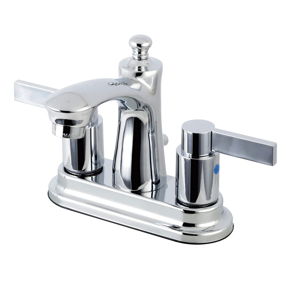 Robinet de toilette vintage Kingston en laiton chromé pour lave-mains rétro
