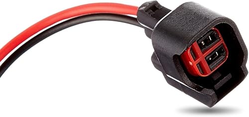 1 conector de inyector de combustible EV6 EV14 con cable de 5.9 pulgadas, conexión del inyector de combustible y control electrónico del vehículo
