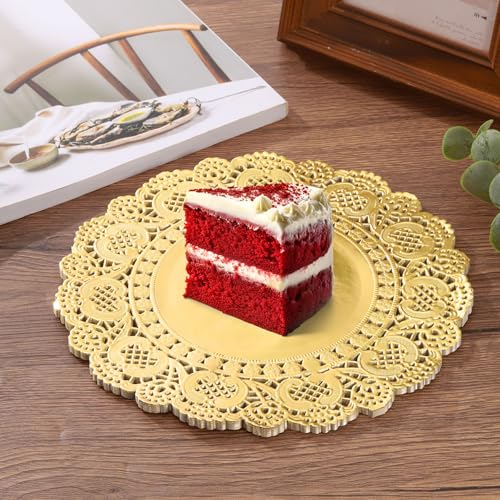 Napperons papier dentelle dorée 12,7 cm pour sublimer vos présentations de desserts ternes - 7