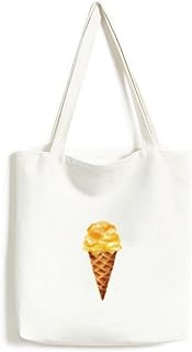 Bolsa de lona amarela para aquarela doce sorvete bolsa de compras casual bolsa