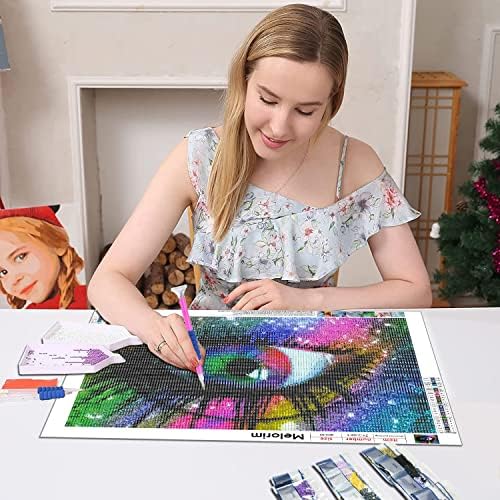 5D Diamond Painting Kits for Adults Kids, Diamond Art Kits Adults UK Crystal Rhinestone Kits, DIY 5D Round Full Drill Art for Relaxation and Home Wall Decor (Colorful Eyes 15.8 x 11.8 inch)