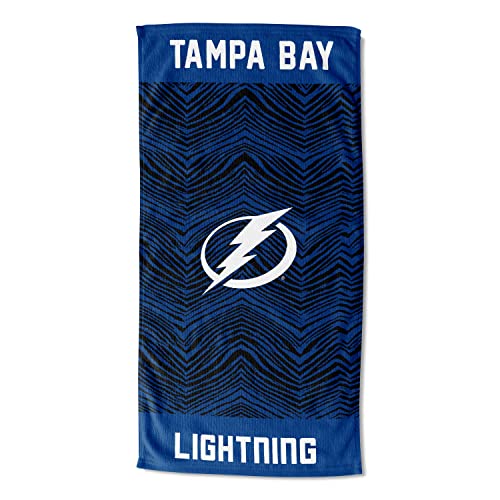 Northwest Zubaz Nhl Classic Zebra Print Beach Towel, 30X60, Tampa Bay Lightning #TOP21