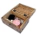 Nautical Cove Wooden Treasure Chest Keepsake Box with Hinged Lid and Antique Iron Lock (Medium 6.5x4.5x3.5) – Pirate Decor Storage Box for Jewelry, Trinkets, and Collectibles – Rustic Decorative Box