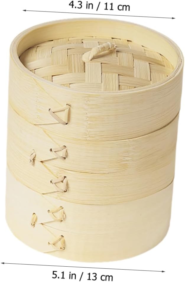 Food Steamer Basket Large Size with Lid Kitchen Dumpling Steamer for Outdoor Camping and Commercial Use for Chinese Buns and Dim Sum Cooking