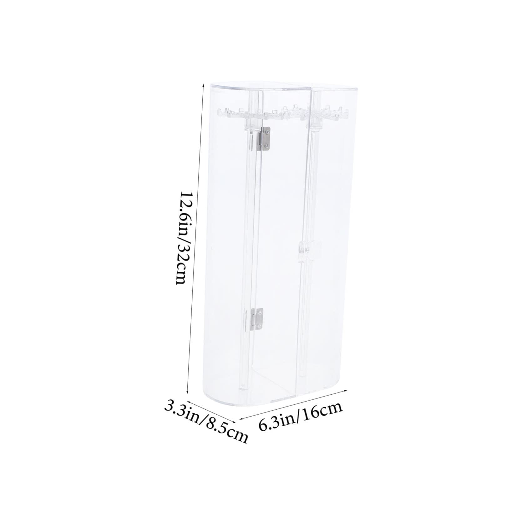 OUNONA Schmuckhalter aus Acryl Transparenter Ohrringhalter zum Aufhängen Schmuckregal für Halsketten und Anhänger Aufbewahrungshalter mit Drehbarem Haken Armbandorganizer