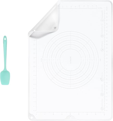 U-Taste Espátula de silicona resistente al calor de 600F, sin BPA, 1 pieza (Aqua Sky), y alfombrilla grande de 19.7 x 27.6 pulgadas, antideslizante,